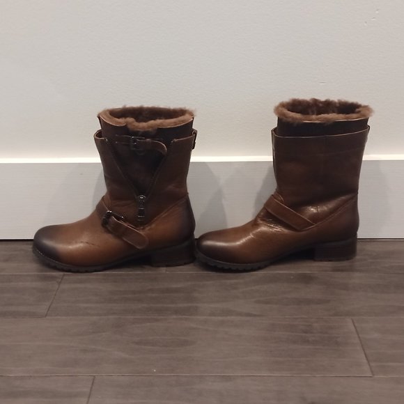 Rudsak Women's Leather, Fashionable and Warm Boots - Brown color - Picture 4 of 8